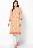 Rangriti Off White Printed Kurtis