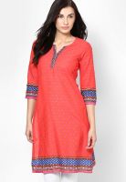 Rangriti Orange Printed Kurtis