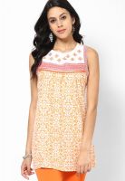 Rangriti Orange Printed Kurtis