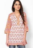 Rangriti Orange Printed Kurtis