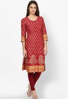 Rangriti Red Printed Kurtas