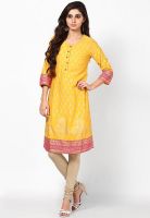 Rangriti Yellow Printed Kurtas