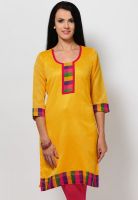 Riya Yellow Solid Kurtis