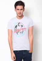 Rolling Stone Grey Printed Round Neck T-Shirts