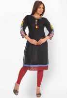 Salwar Studio Black Embroidered Kurtis