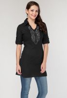 Sangria Cotton Black Kurti