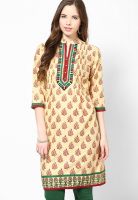 Shree Beige Embellished Kurtis