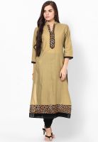 Shree Beige Solid Kurta