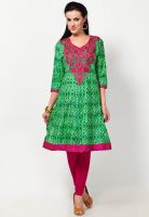 Shree Green Printed Kurtis