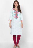 Shree Light Blue Printed Kurtis