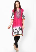 Shree Magenta Embroidered Kurtis