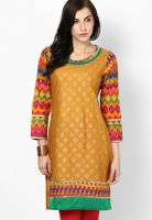 Shree Mustard Yellow Printed Kurta