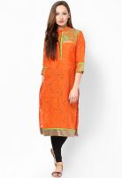 Shree Orange Printed Kurta