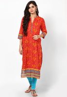 Shree Orange Printed Kurta