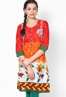 Shree Red Embroidered Kurta