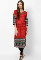 Shree Red Embroidered Kurta