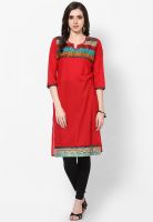 Shree Red Printed Kurta