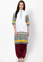 Shree White Printed Kurta