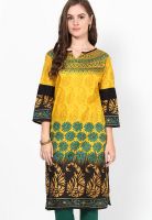 Shree Yellow Printed Kurtis