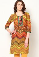 Shree Yellow Printed Kurtis