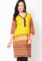 Shree Yellow Printed Kurtis