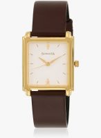 Sonata Nd7053yl01j Brown/White Analog Watch