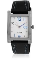 Sonata Nf7925sl04a Black/White Analog Watch