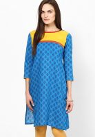 Span Blue Printed Kurta