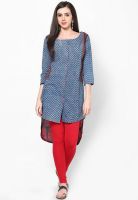 Span Blue Printed Kurtis