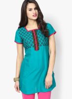 Span Blue Printed Kurtis