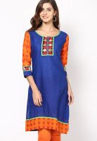 Span Cotton Blue Kurti