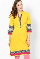 Span Cotton Yellow Kurta