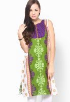 Span Green Embroidered Kurta