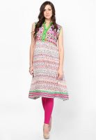 Span Green Printed Kurta