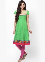 Span Green Printed Kurta