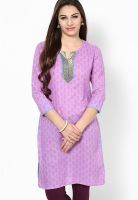 Span Lavender Printed Kurta