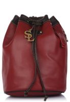 Stamp Red Leather Backpack
