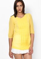 Style Quotient Yellow Colored Solid Shift Dress
