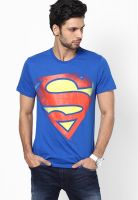 Superman Blue Printed Round Neck T-Shirts