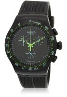 Swatch Yos403 Black/Green Chronograph Watch