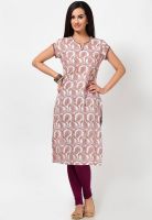 Tops And Tunics Off White Printed Kurtis