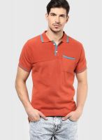 Turtle Orange Solid Polo T-Shirts