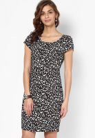 Van Heusen Black Colored Printed Shift Dress