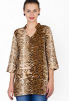 Vani Brown Printed Kurtas