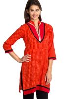 Vani Red Solid Kurtis