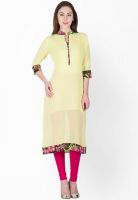 Vani Yellow Solid Kurtis