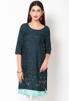 W Black Printed Kurtis