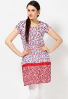 W Blue Printed Kurtis