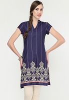 W Blue Printed Kurtis