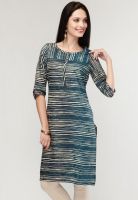 W Blue Printed Kurtis